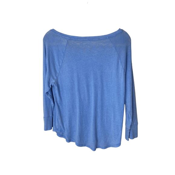 Mossimo Women's Baby Blue Softgirl Collegiate Basic Long Sleeve - Picture 4 of 4